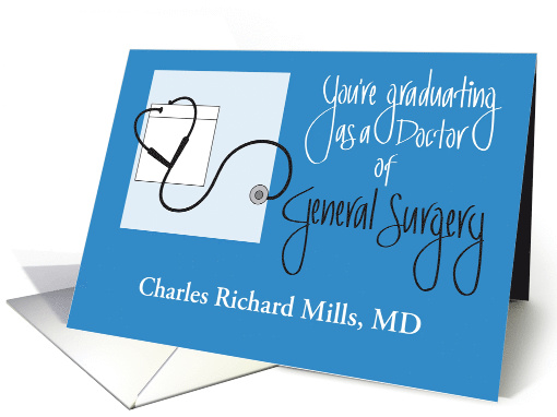 Graduation for Doctor of General Surgery, with Custom Name card