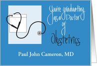 Graduation for Doctor of Obstetrics, with Custom Name card