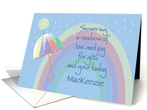 New Baby Congratulations, Custom Name with Rainbow card (1380904)
