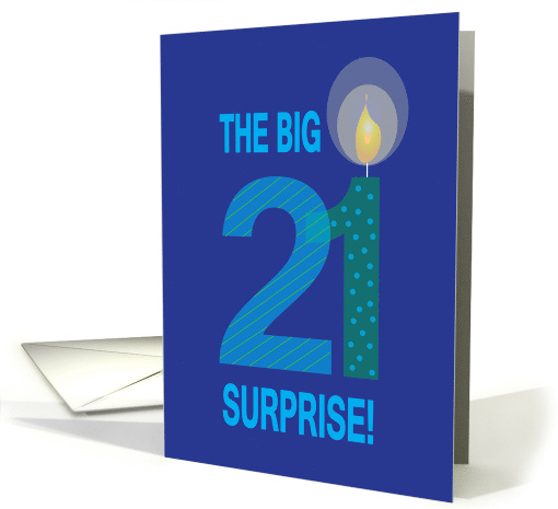 Surprise Birthday Party Invitation for Big 21 with Candle... (1380982)