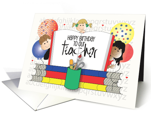 Hand Lettered Birthday for Our Teacher Students with... (1381280)