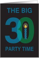 Birthday Party Invitation for 30 Year Old Large Numbers The Big 30 card