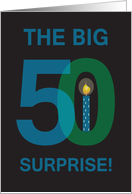 Birthday Surprise Party Invitation for 50 Year Old with The Big 50 card