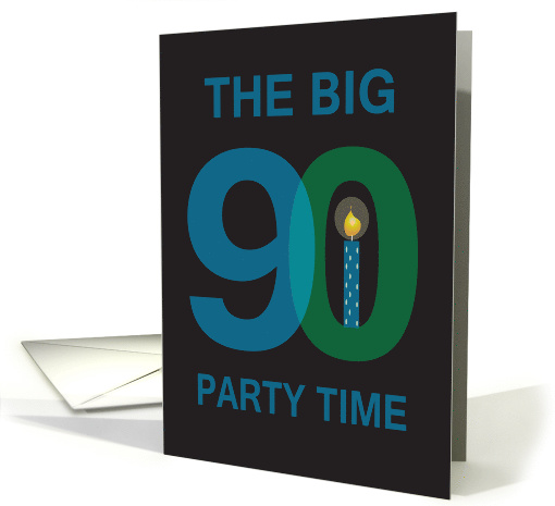 Birthday Party Invitation for 90 Year Old, The Big 90 Party Time card