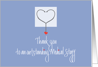 Thank you to Medical Staff, Stethoscope with Red Heart card