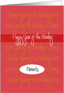 Chinese New Year 2028 for Parents, Red and Gold Lettering card