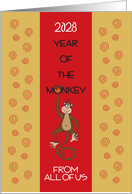 Chinese New Year, Year of Monkey 2028 From All of Us card
