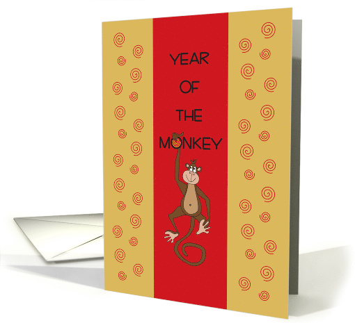 Chinese New Year, General Year of Monkey 2028 with Monkey card