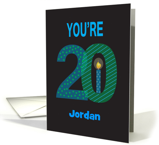 Birthday for 20 Year Old, You're 20 with Custom Name card (1385650)