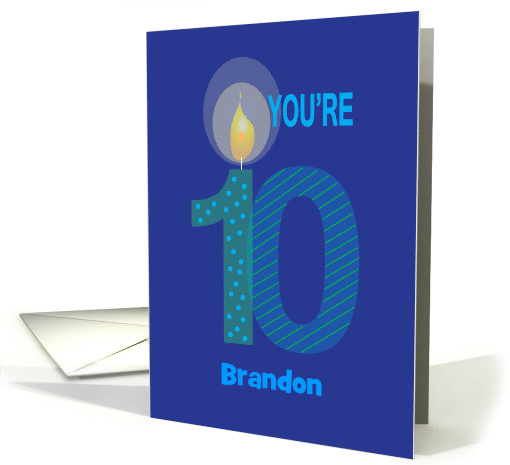 Birthday for 10 Year Old, You're 10 with Custom Name card (1385652)