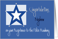 Congratulations for Police Academy Acceptance, Nephew with Star card