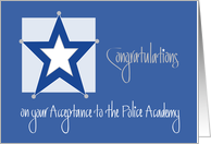 Congratulations Police Academy Acceptance, Stylized Blue Star card