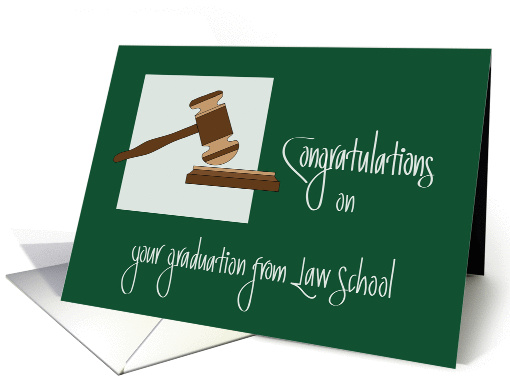Congratulations on Law School Graduation, Gavel and Block card
