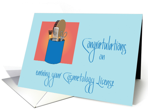 Congratulations on Earning Cosmetology License, Beauty Items card