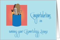 Congratulations on Earning Cosmetology License, Beauty Items card