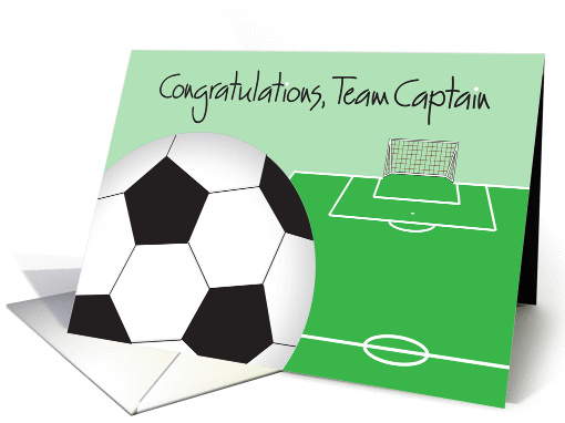 Congratulations Soccer Team Captain, Soccer Ball & Soccer Field card