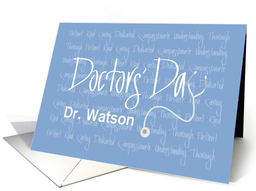 Doctors' Day 2024 with Stethoscope, Personalized with Custom Name card