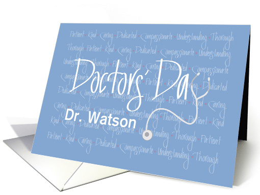 Doctors' Day 2024 with Stethoscope, Personalized with Custom Name card