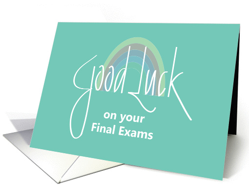 Good Luck on Final Exams, Hand Lettering with Rainbow card (1392814)