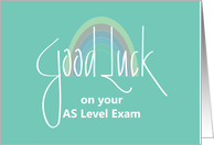 Good Luck on AS Level Exam, Hand Lettering with Rainbow card