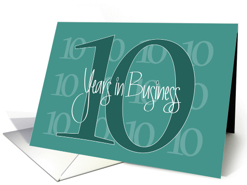 Business Announcement, 10 Years in Business Repeating Numbers card