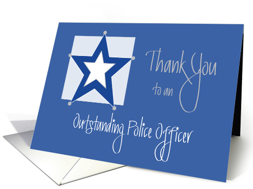 Hand Lettered Thank You to Outstanding Police Officer, with Star card