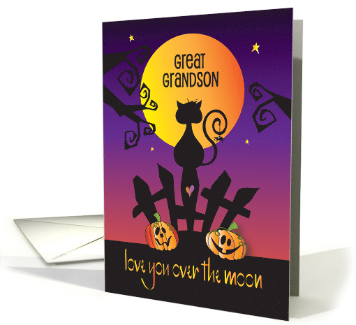 Halloween Great Grandson Love You Over the Moon with Cat... (1394082)