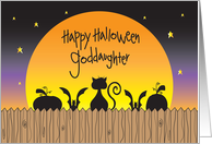 Halloween for Goddaughter, Cat and Pumpkin Silhouettes card