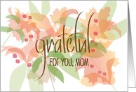 Thanksgiving for Mother, Grateful for You Mom with Fall Leaves card