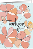 Hand Lettered Thank You for Being in Wedding Orange Blossoms on Blue card