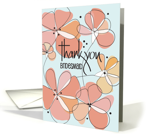 Hand Lettered Thank you for Being Bridesmaid Orange... (1398126)