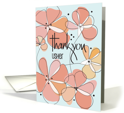 Hand Lettered Floral Thank you Usher in Wedding with... (1398146)