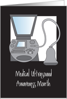 Hand Lettered Medical Ultrasound Awareness Month Ultrasound Machine card