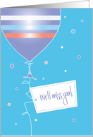 Farewell to Boss, Bright Striped Balloon and We’ll Miss You Tag card
