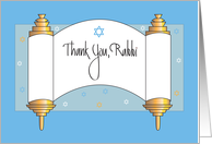 Thank you to Rabbi with Parchment Scroll and Star of David card