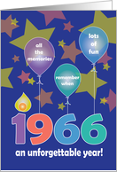 Birthday in Year 1966, Stars and Balloons, An Unforgettable Year card