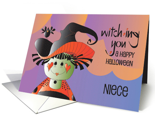 Hand Lettered Halloween for Niece Witching You Cute Witch... (1403620)
