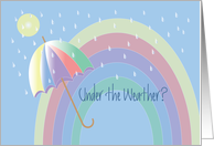 Get Well Under the Weather with Rainbow, Umbrella & Raindrops card