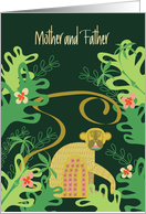 Hand Lettered 2028 Chinese New Year of the Monkey Mother and Father card