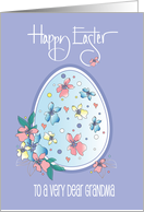 Hand Lettered Easter Dear Grandma Floral Easter Egg with Hearts card