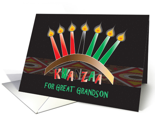 Kwanzaa for Great Grandson, Kinara with Candles card (1407562)