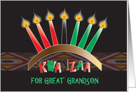 Kwanzaa for Great Grandson, Kinara with Candles card