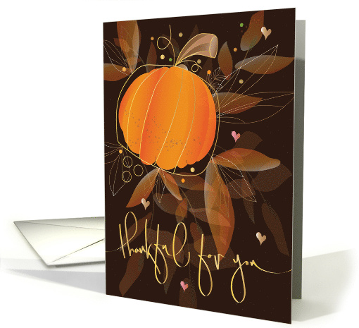 Hand Lettered Thanksgiving Thankful for You Pumpkin with... (1408298)
