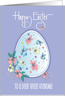 Hand Lettered Easter Great Grandmother Easter Egg with Spring Flowers card
