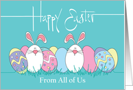 Easter from All of Us, Decorated Easter Eggs & White Bunnies card