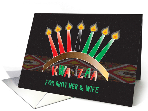 Kwanzaa Brother & Wife, Kinara with Red, Green & Black Candles card