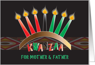 Kwanzaa Mother & Father, Kinara with Red, Green & Black Candles card