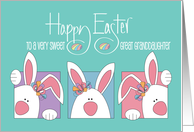 Hand Lettered Easter for Great Granddaughter Peek-a-Boo Bunnies card