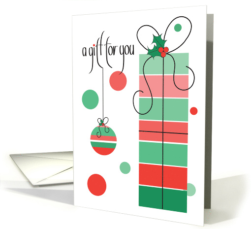 Hand Lettered Christmas Gift Tall Holly Holiday Present... (1409424)