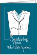 Congratulations Medical School Acceptance, Stethoscope & Coat card